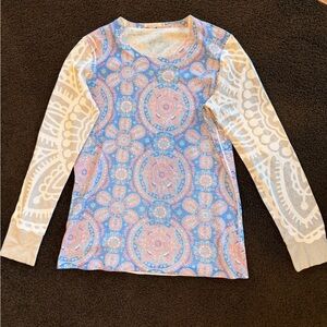 Sundance Catalog by Before & Again Colorful Long Sleeve Patterned Top